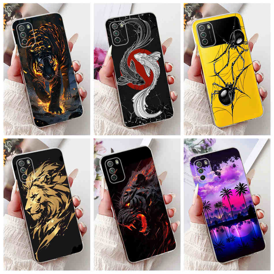 Xiaomi Poco M3/M3 Pro 4G 5G Nova Moda Dragão Aranha Estilo Padrão Embalagem PocoM3 M3Pro Silicone Macio Caso De Telefone
