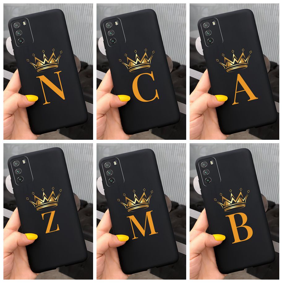 Xiaomi Poco M3 Pro 5G Capa Moda Ouro Coroa Letras Preto Silicone Macio De Celular Xiomi PocoM3 M 3