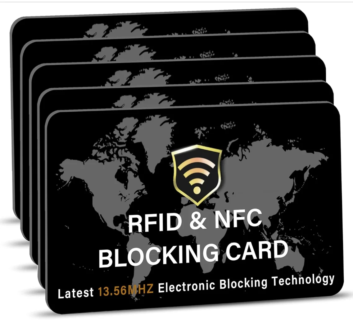 10/5 unidades Cartão Bloqueador de RFID NFC sem contato para cartões de débito/crédito, passaportes e ATM - protetor