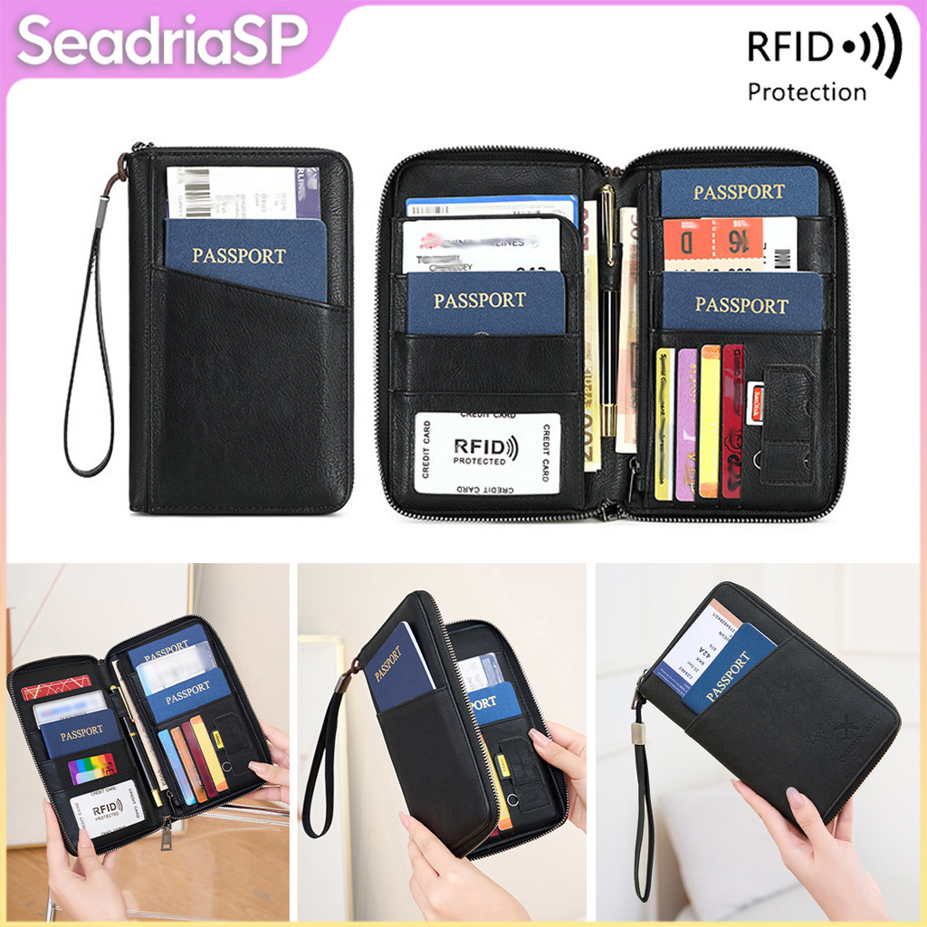 Porta Passaporte Familiar Organizador De Viagem Com Zíper