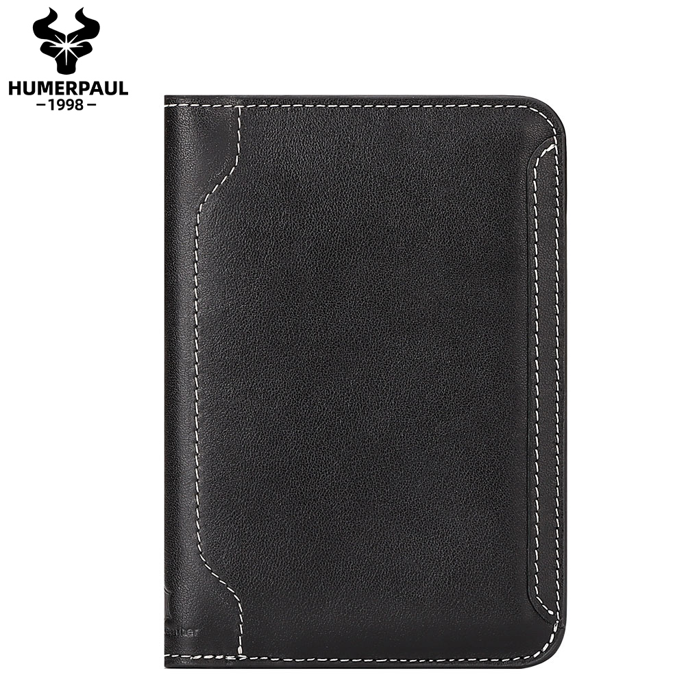 Porta-Carteira Para Passaporte De Couro Humerpaul Organizador De Armazenamento De Cor Sólida Bp734