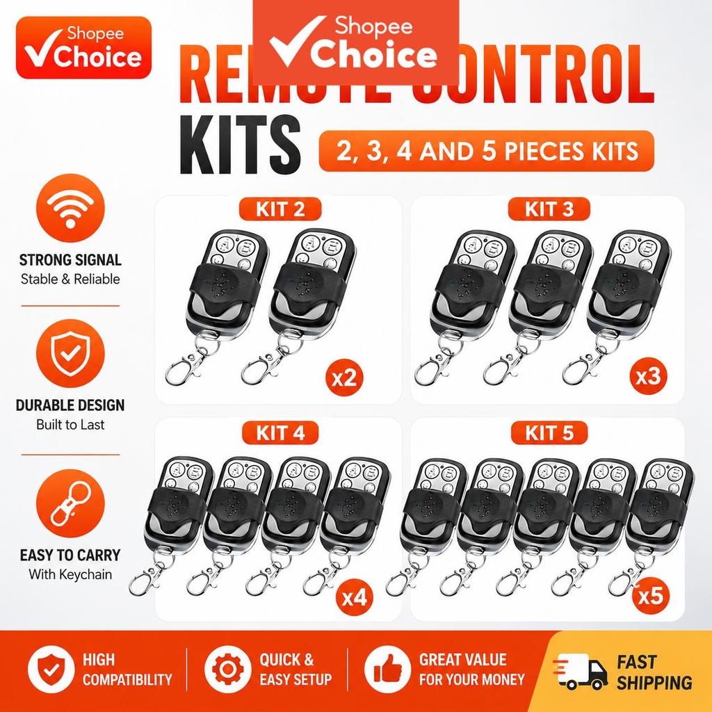 Kit De Controle Remoto Universal 433MHz , Abridor De Portão Sem Fio De 4 Botões , Duplicador De Clone Para Portas De Gar
