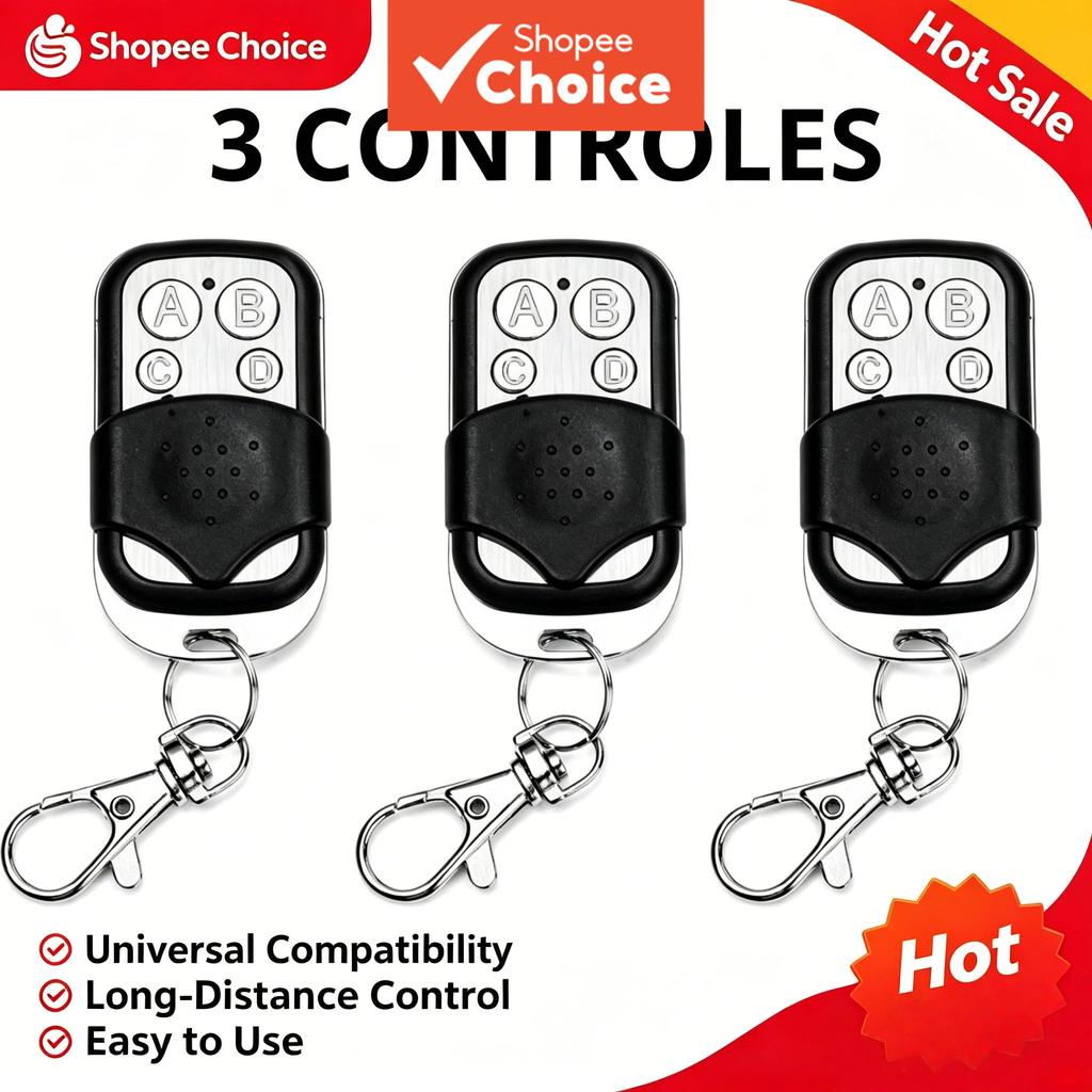 Chave Clone Substituta de Controle Remoto 433MHz para Abridor de Portão de Garagem, Controlador Remoto Duplicador Sem