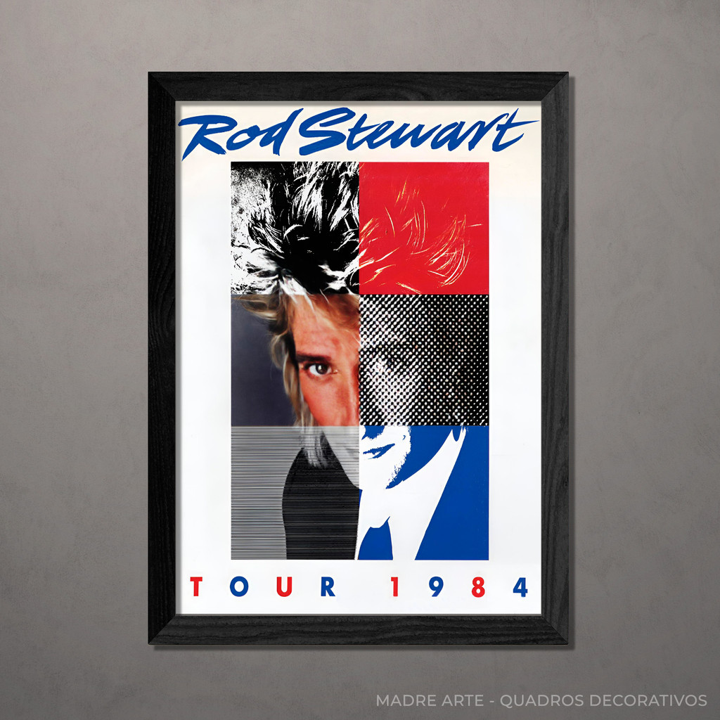 Quadro Decorativo Rod Stewart A4 Com Vidro