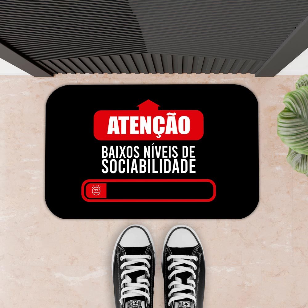 TAPETE PARA PORTA DECORATIVO - 35X60 - 2mm - BAIXOS NÍVEIS DE SOCIABILIDADE