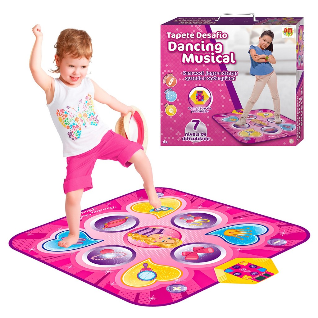 Jogo Tapete De Dança Musical Com Pontuação Eletrônica Luzes Interativas 7 Níveis - Dm Toys