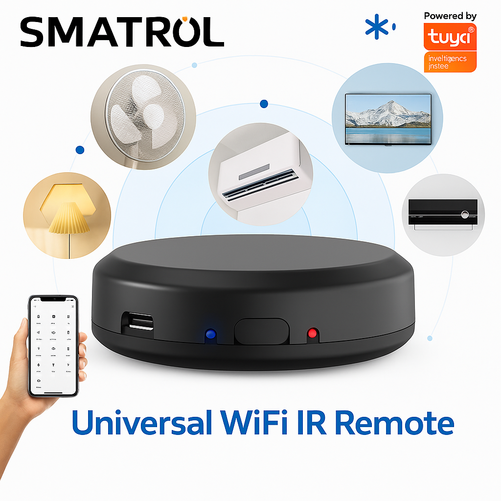 Controlador Smart IR da SMATRUL, Blaster de IR WiFi Universal, Hub Repetidor para Alexa e APP Tuya.