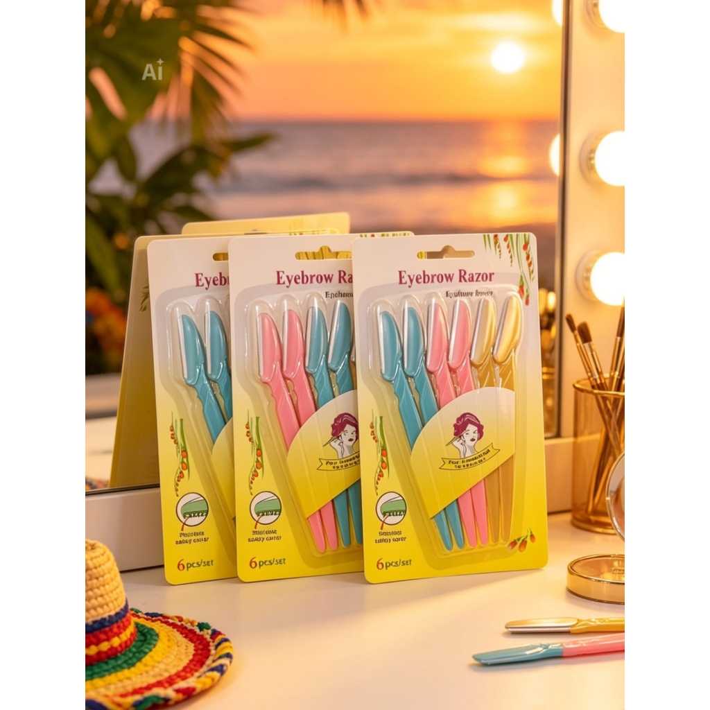 kit de navalhas para sobrancelhas e rosto (Eyebrow Razor) contendo 6 unidades.