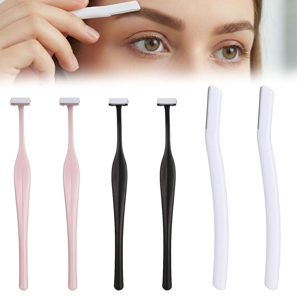 6pcs Dermaplane Razor for Women Face, Eyebrow Razors, Small Face Razor for Peach Fuzz, Multipurpose Exfoliating Tools fo