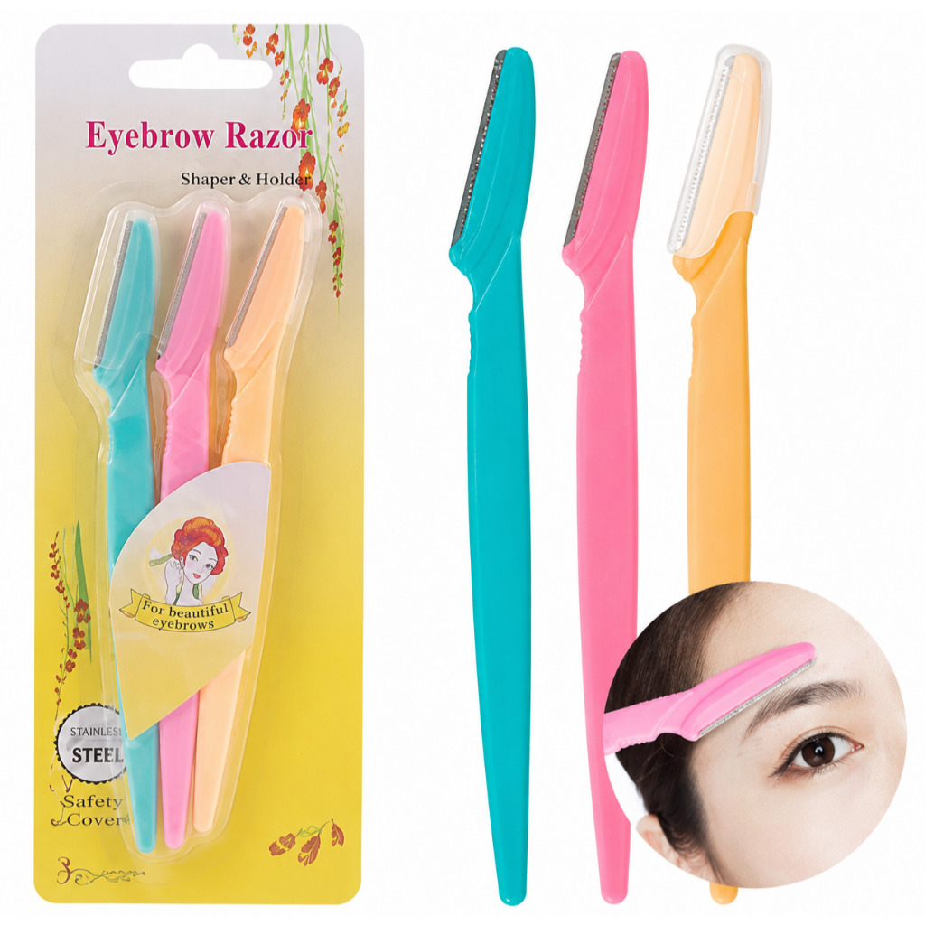 Kit com 3 navalha eyebrow razor