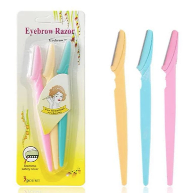 KIT 3 NAVALHAS EYEBROW RAZOR + Lapis de Dermatográfico
