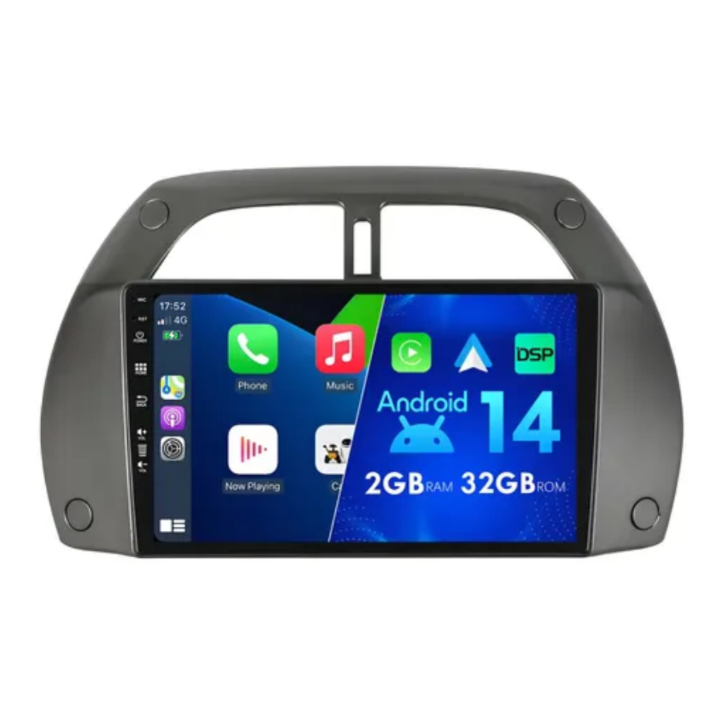 Central Multimídia Toyota RAV4 2001 a 2005 CarPlay Android Auto GPS WiFi Tela Touch 9