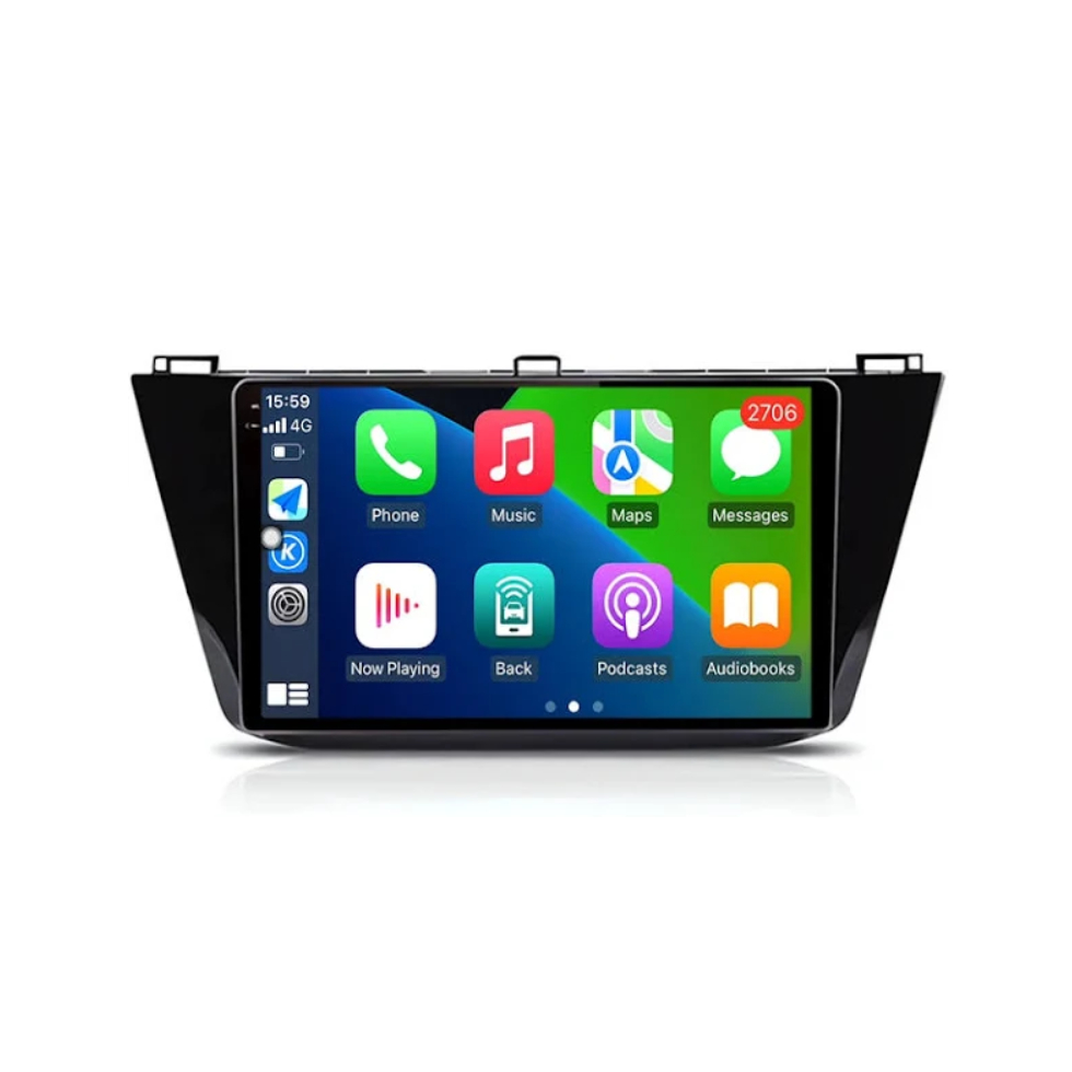 Central Multimídia Volkswagen Tiguan 2017 Android Auto CarPlay + Kit Completo Tela Chicote Moldura