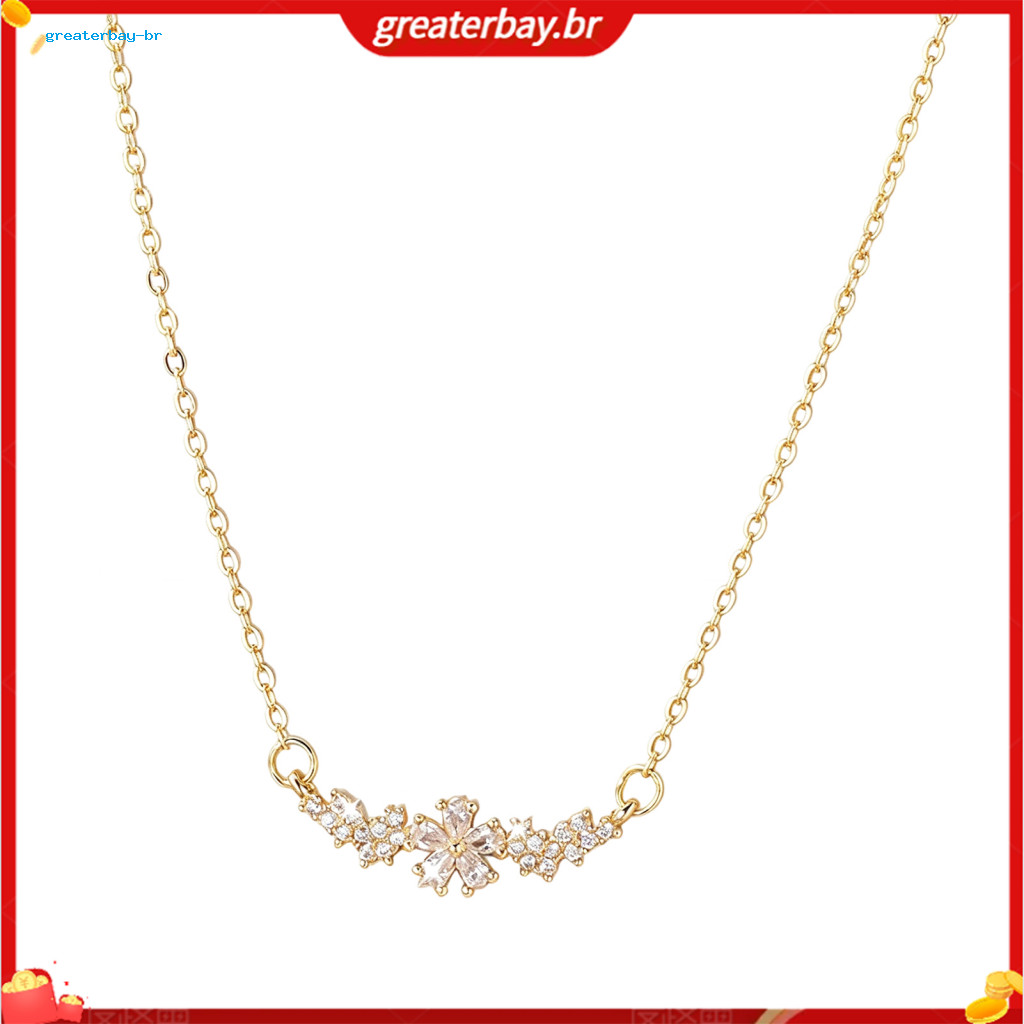 5 Petal Flower Zirconia Necklace for Women Minimalist Light Luxury Choker Dainty Layered Chain Jewelry Gift Elegant Ever