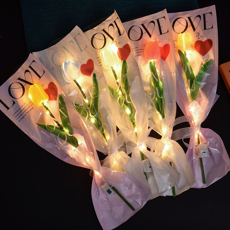 Tulipa Artificial Brilhante Falsas Flores Com Sabonete Simulado Light LED Bouquet De Para Decoração De Casamento Presentes Do Dia Dos Namorados