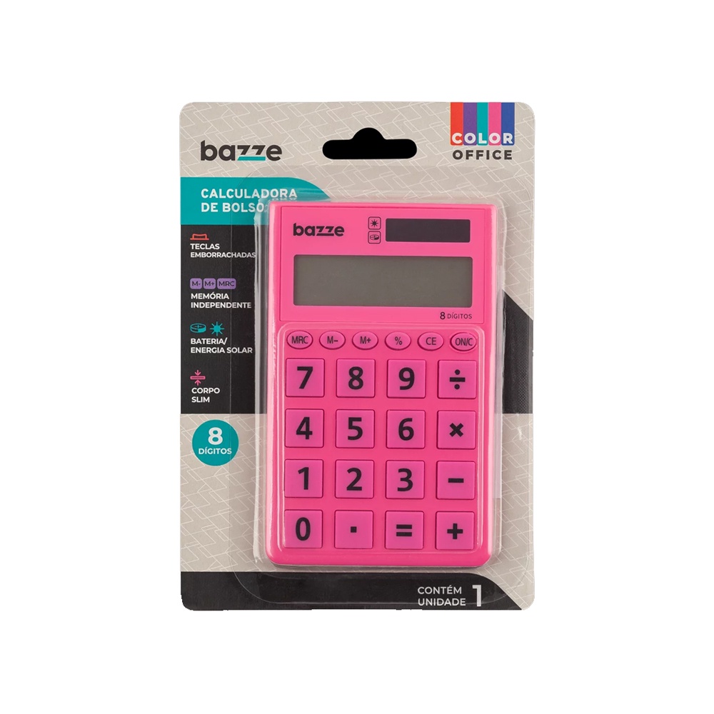 Calculadora de Bolso Color Office Rosa - Bazze