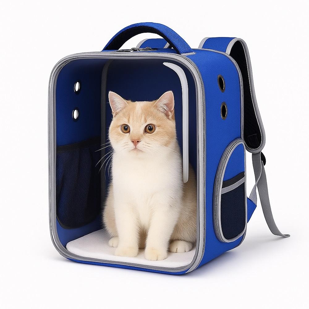 MOCHILA TRANSPARENTE ASTRONAUTA PARA PET CACHORRO GATO BOLSA DE TRANSPORTE PASSEIO VIAGEM AZUL