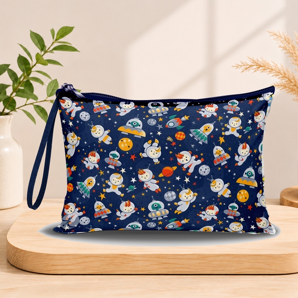 Necessaire Infantil Astronauta Porta Fraldas Maternidade Bebe Enxoval Bolsa Organizadora Passeio