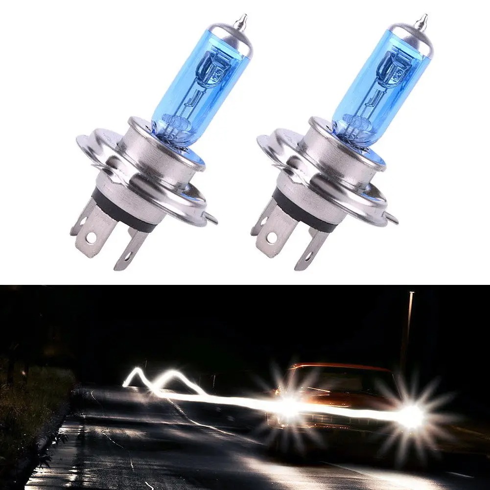 Novo Novo 2pcs 6000K Super H4 12V 9003 HB2 Bi-Xenon HID Lâmpadas de Farol de Alta e Baixa Intensidade 100/90W 12V