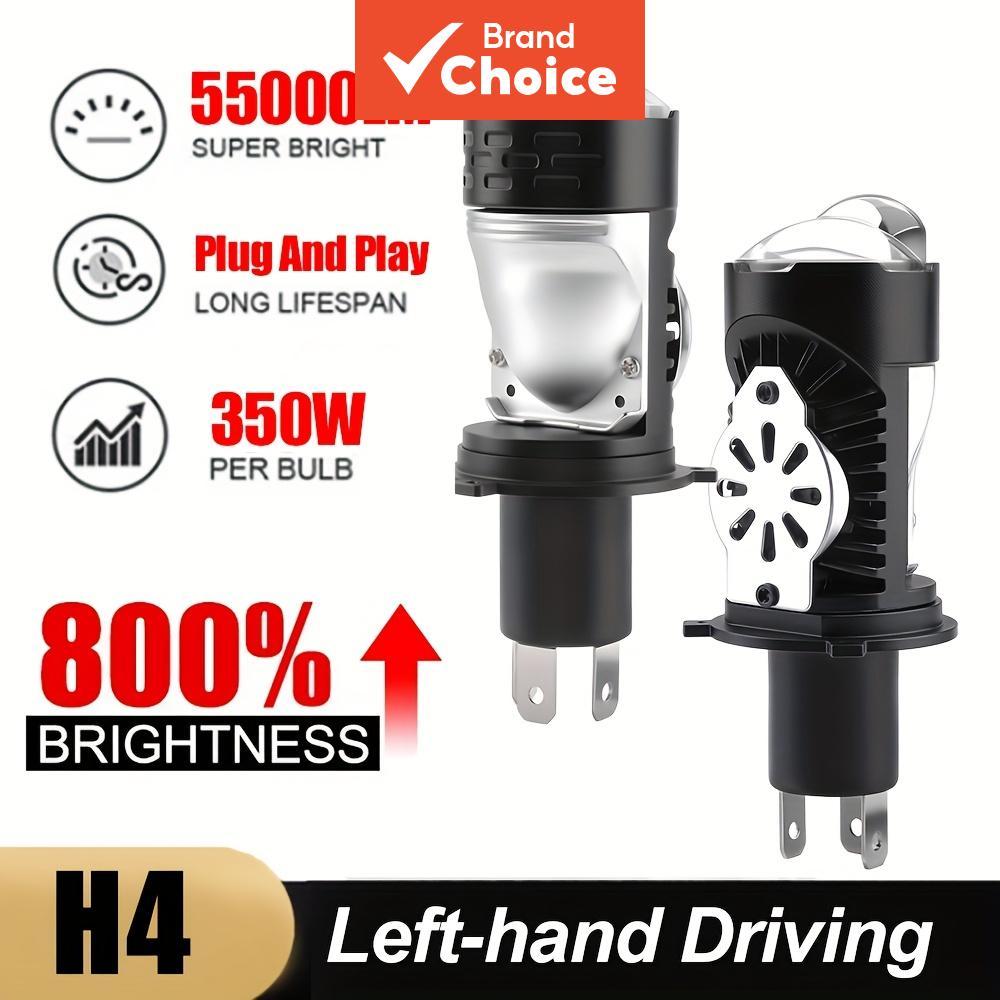 Lâmpada H4 LED 55000lm 350w 6000k Feixe Alto-Baixo Projetor Lente 12v 24v Auto Moto H4 9003 Hb2