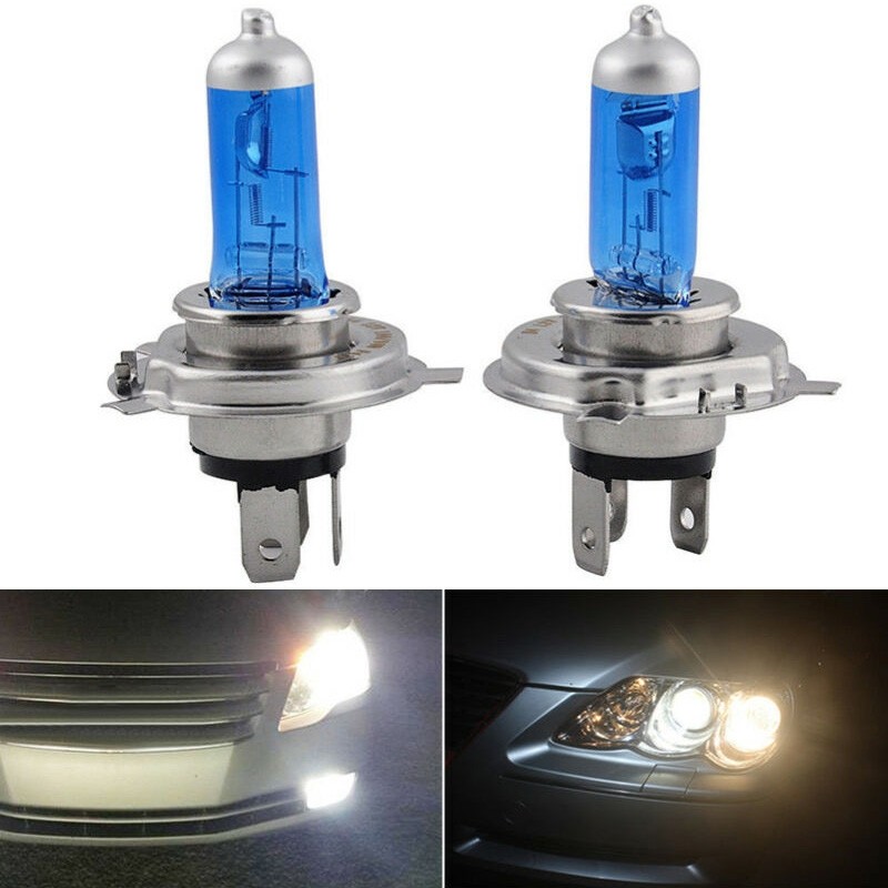 Venda Quente 2pcs H4/HB2 9003 Branco Quente12v 55W 6000K Lâmpada De Farol Halógena De Luz Brilhante