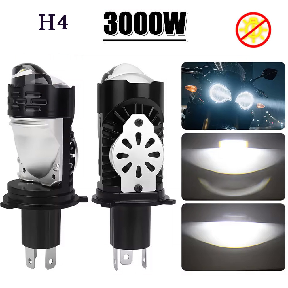 1/2 Unidades LED Lâmpada De Farol H4/9003/HB2 Lente De Projetor Super Brilhante 3000W 3500000LM 6000K Hi/Low Light Aplic