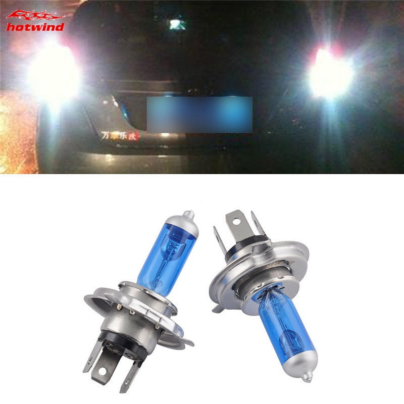 2 peças de lâmpadas halógenas de alta luminosidade H4/HB2 9003 ultra-brancas de 100W 6000K para faróis de carro.