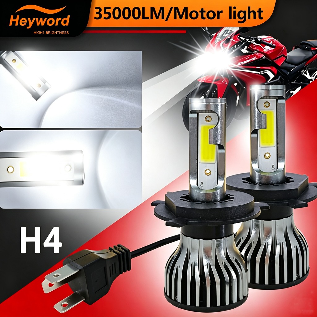 Heyword 1pcs H4 LED Lâmpada Para Motocicleta , 9003 HB2 , 35000LM 6000K Branco Frio , 200 % Mais Brilhante , Plug & Play