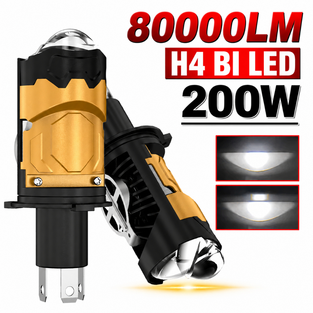 2 Pçs LED Farol Lâmpada Projetor Novo H4/9003/HB2 Canbus Super Brilhante 200W 80000LM 6000K Feixe Alto/Baixo Aplicar Par