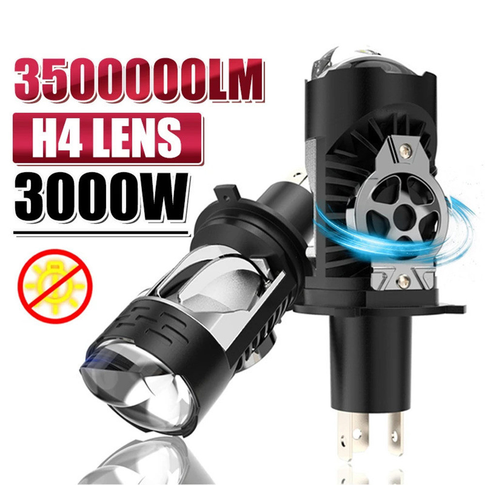 1/2 Pçs De Alta Potência Super Brilhante H4/9003/HB2 LED Farol Lâmpada Lente Do Projetor Canbus 6000K Luz/Baixa Aplicar