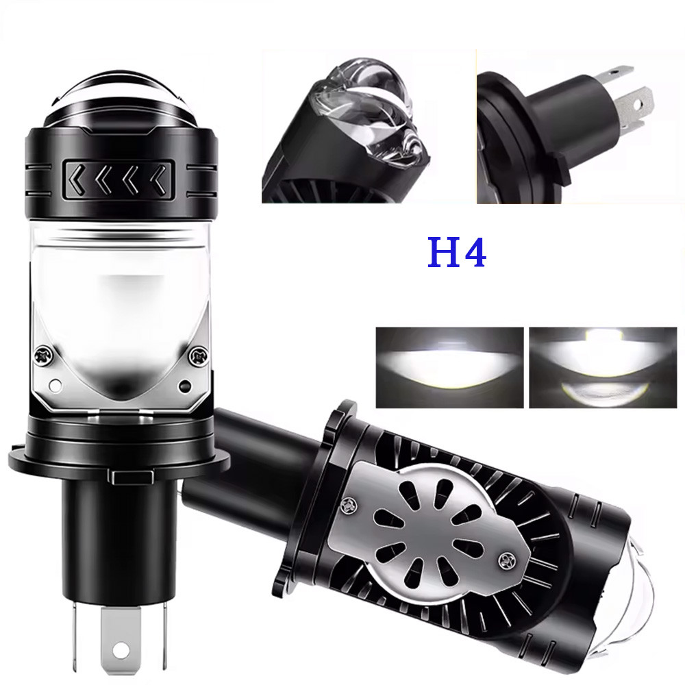 1/2 Unidades H4/9003/HB2 LED Farol Lâmpada Lente Do Projetor Super Brilhante Canbus 6000K Branco 3000W Luz Alta/Baixa Ap
