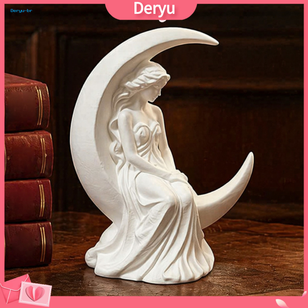Decorative Figurine for Office Desk Moon Girl for Home Decor 3d Printed Statue Cute Collectible Sculpture for Bedroom Sh