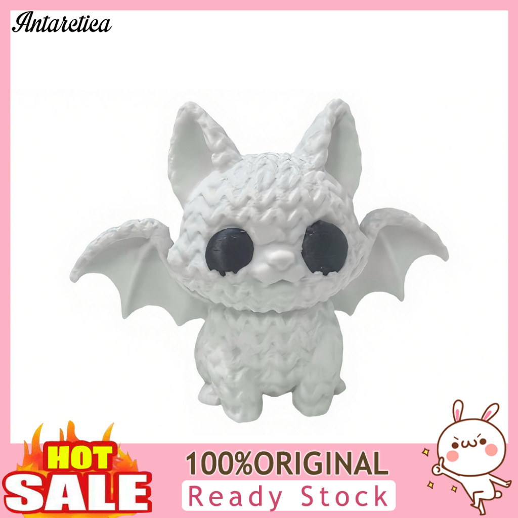 Festive Halloween Decor Bat Ornament Mini Cat Sculpture Knitted Texture Figurine for Party Desk Shelf – Cute Small for