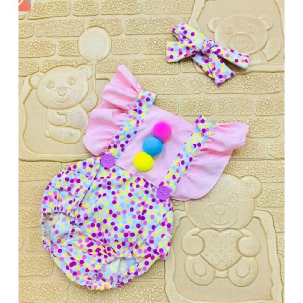 Jardineira Romper Body Bebe Infantil Menina Mesversario Temático Palhacinha/ Circo