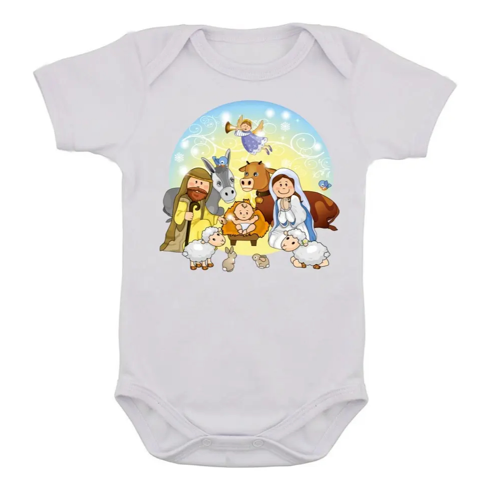 Body Infantil Menino Jesus Presépio Fofo Evangélico Beb