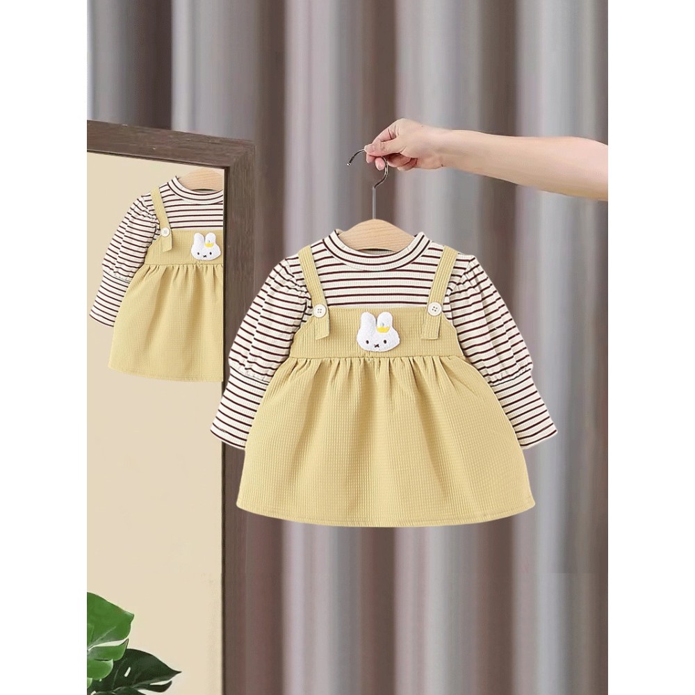 Meninas vestido roupas de outono 2026 novo estilo moda infantil cinta vestido de princesa um ano de idade vestido de beb