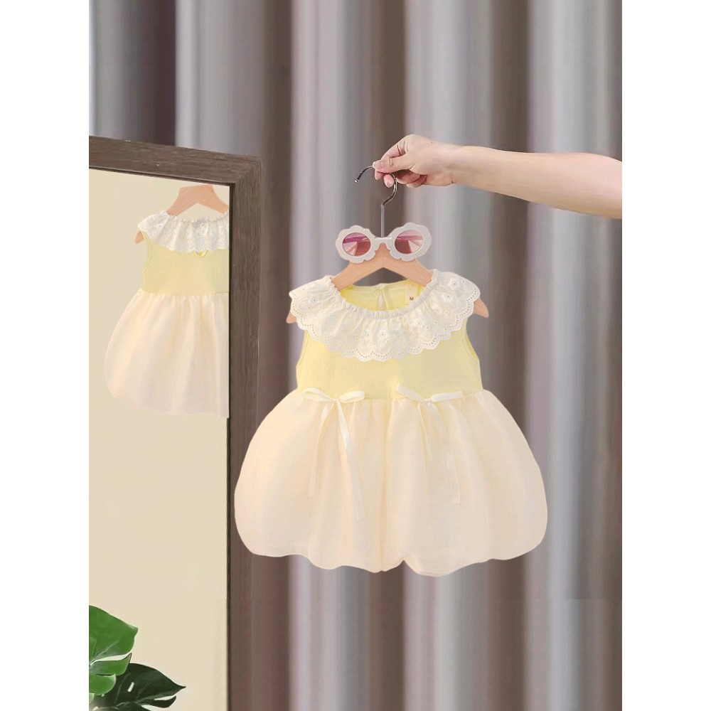 Meninas vestidos de verão crianças Super agradável boneca colarinho Pettiskirts estilo ocidental vestido de princesa beb