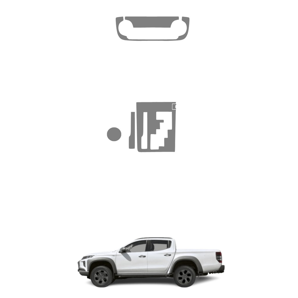 Película PPF Proteção Kit Console Central Mitsubishi L200 Triton HPE S 2021 2022 2023 2024 2025 Transparente Anti Risco