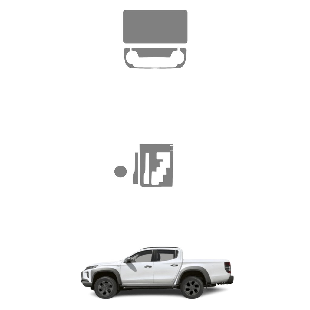 Película PPF Proteção Kit Console Ar Multimídia Mitsubishi L200 Triton HPE 2021 2022 2023 2024 2025 Anti Risco