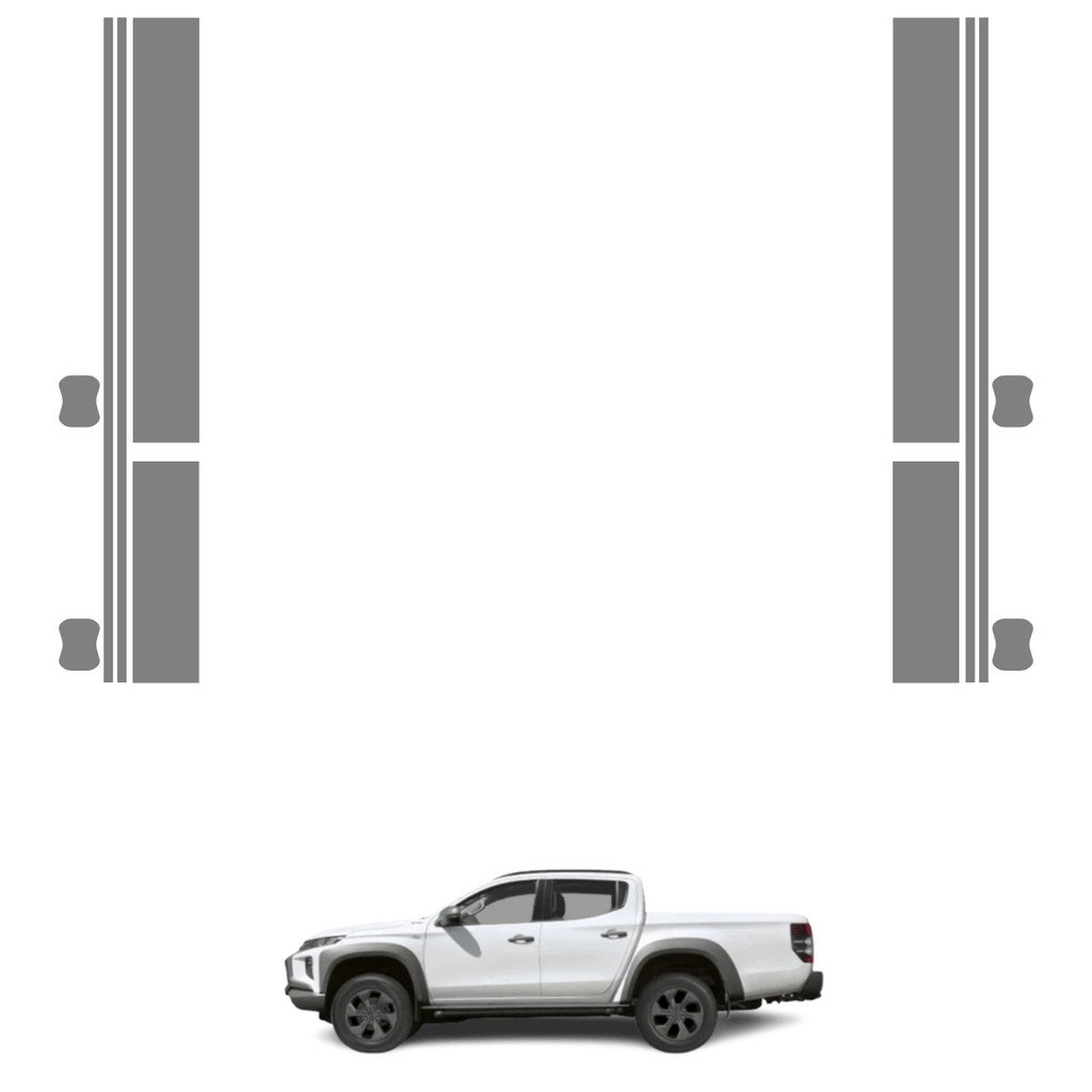 Película PPF Proteção Kit Portas Mitsubishi L200 Triton HPE-S 2021 2022 2023 2024 2025 Transparente TPU Anti Risco