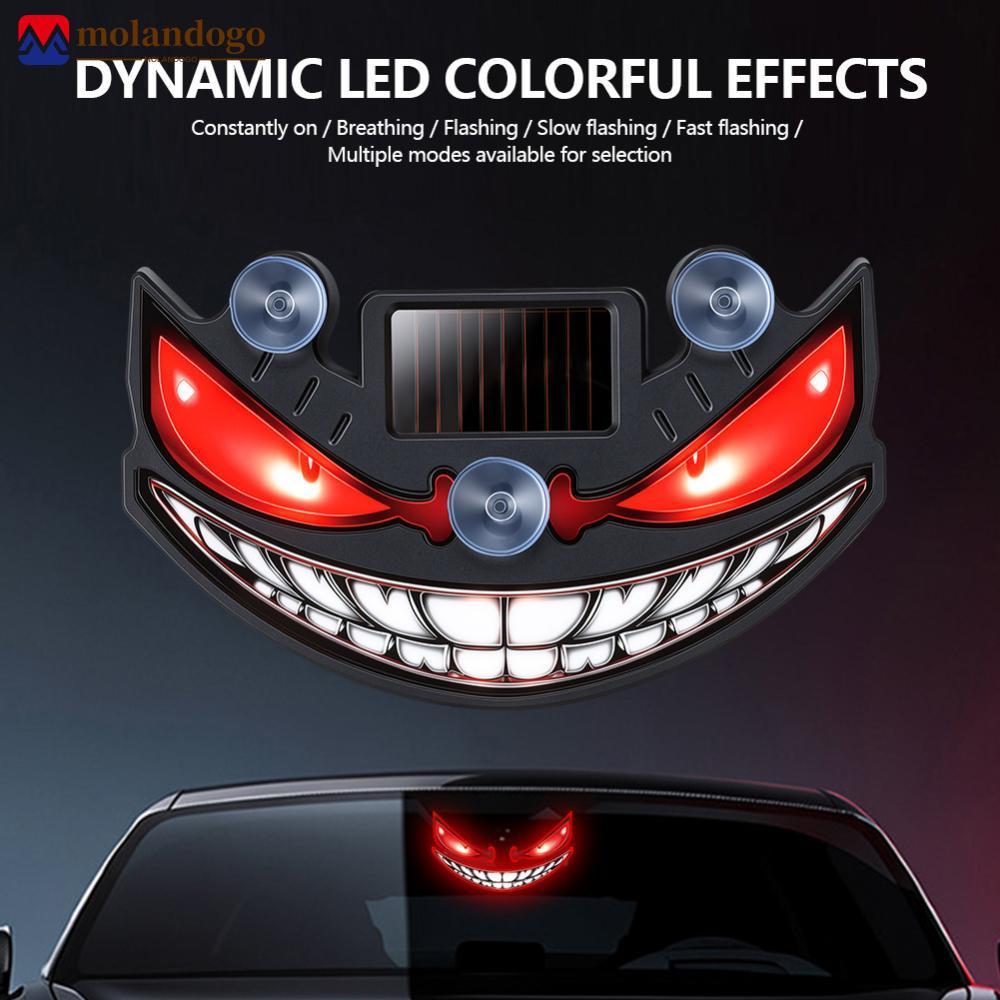 Milandogo Solar Powered LED Car Demon Devil Eye Light Lâmpada De Olho Piscante Sem Fio Para Janela Triangular Traseira L