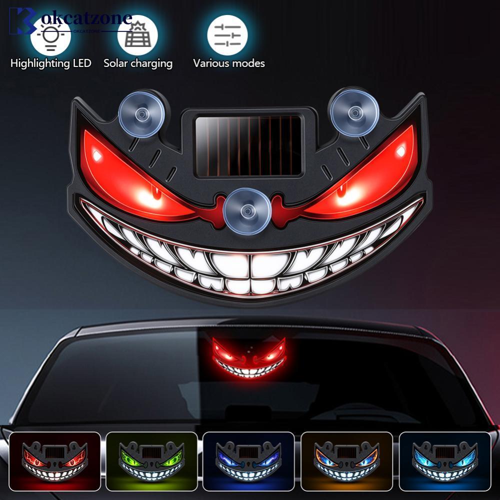 OKCATZONE Solar Powered LED Car Demon Devil Eye Light Lâmpada De Olho Piscante Sem Fio Para Janela Triangular Traseira L