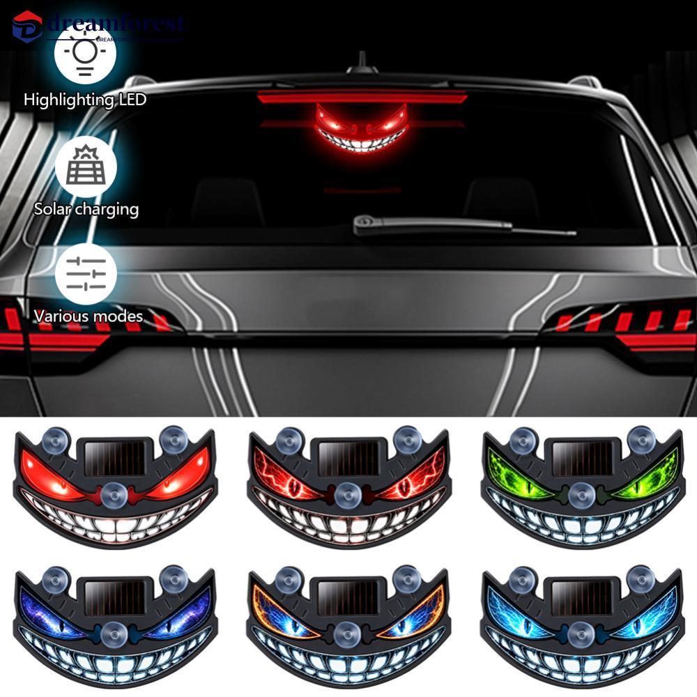DREAMFOREST Solar Powered LED Car Demon Devil Eye Light Lâmpada De Olho Piscante Sem Fio Para Janela Triangular Traseira