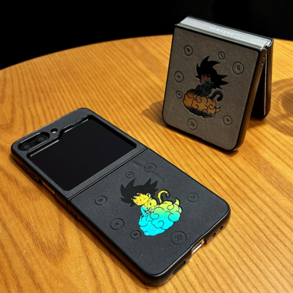 Esferas do Dragão Laser 3D Luxo Couro Capa Para Samsung Z Flip 7 6 5 Tela dobrável Anti-impacto Capô
