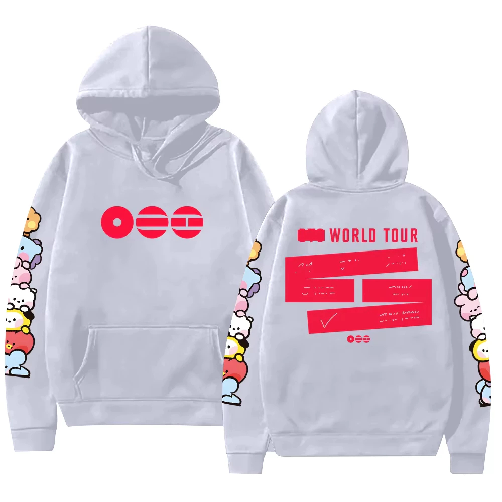 Moletom Canguru Blusa De Frio Bts Arirang com Mascotes World Tour Grupo Kpop Coreano Show Inverno