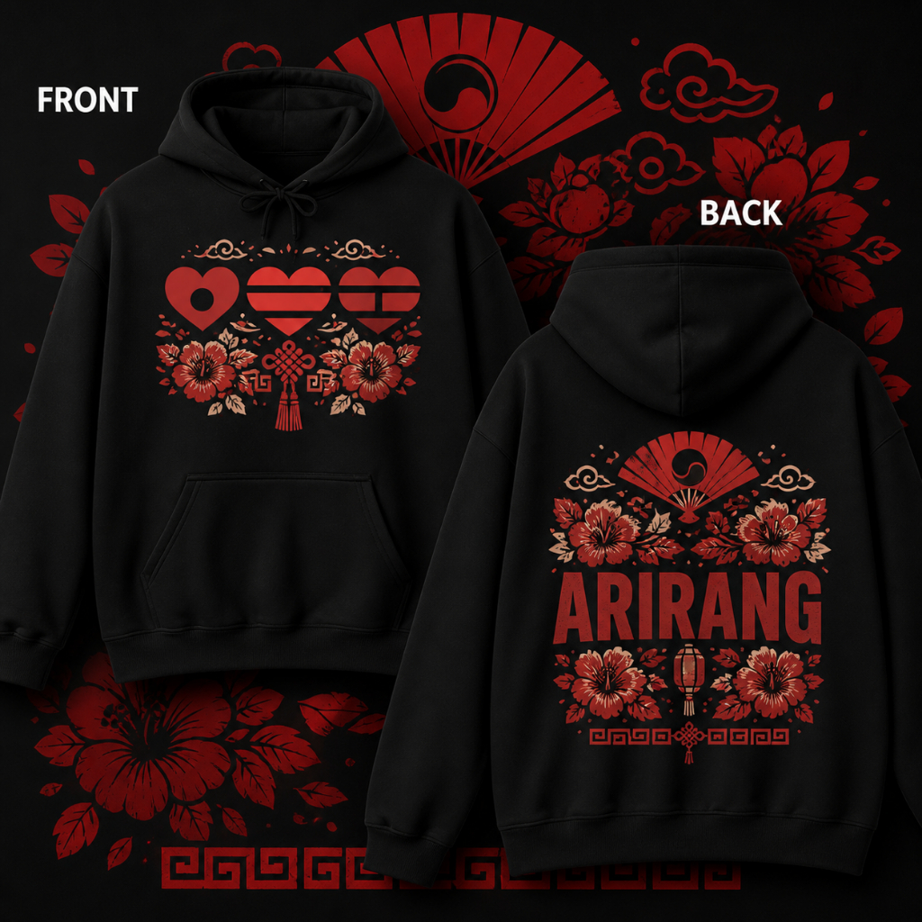 Moletom Canguru Unissex com Capuz ARIRANG BTS Grupo de Kpop Blusa de Frio Estilosa e Confortável