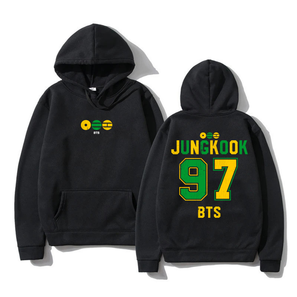 Moletom Canguru Blusa de Frio JungKook 97 BTS Bangtan Boys K-pop Show Brasil World Tour Arirang