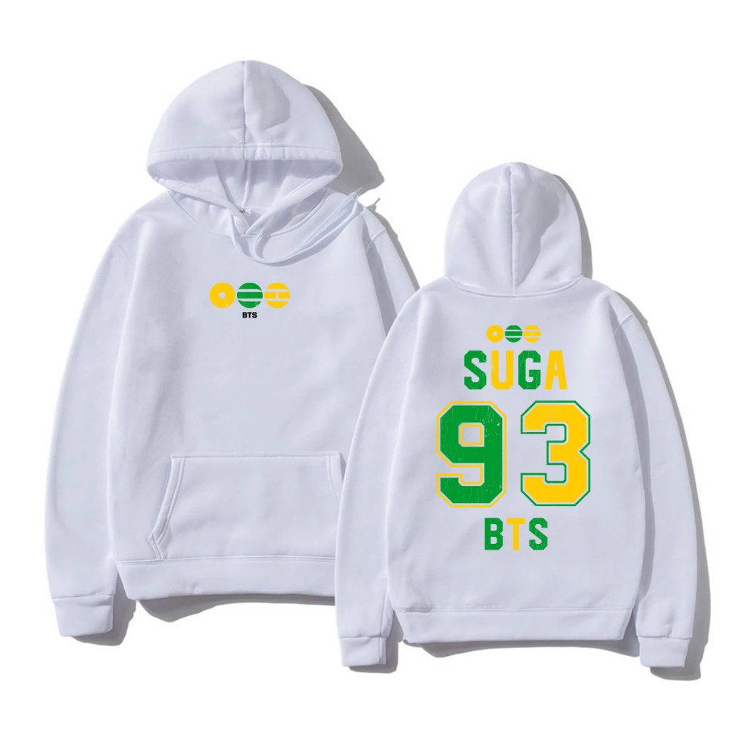 Blusa de Frio Moletom Canguru Suga 93 BTS x Brasil Show World Tour Album Arirang Turnê Mundial Kpop