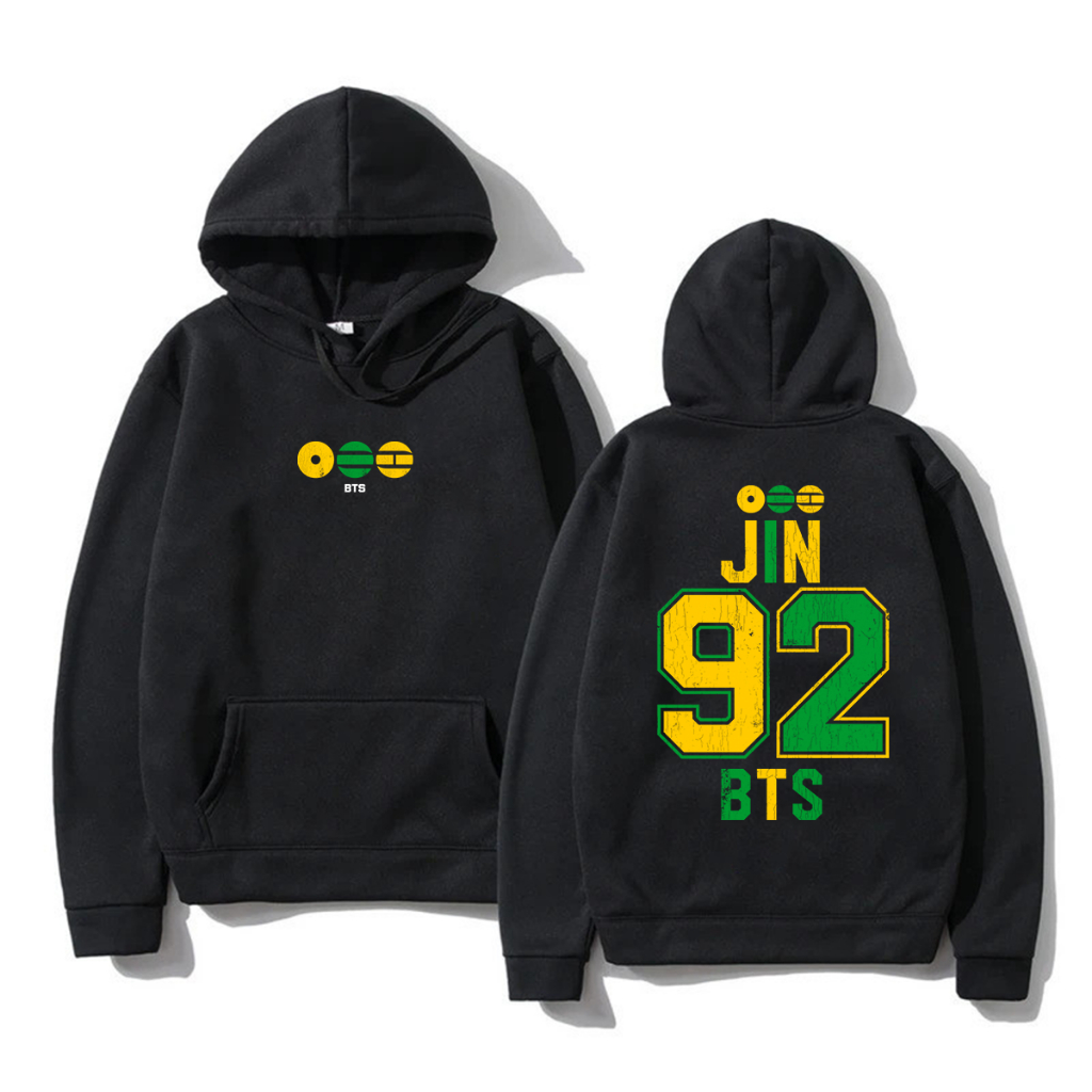 Moletom Canguru Jin 92 BTS x Seleção Brasileira Turnê Mundial Show Brasil 2026 World Tour Album Arirang Kpop Army