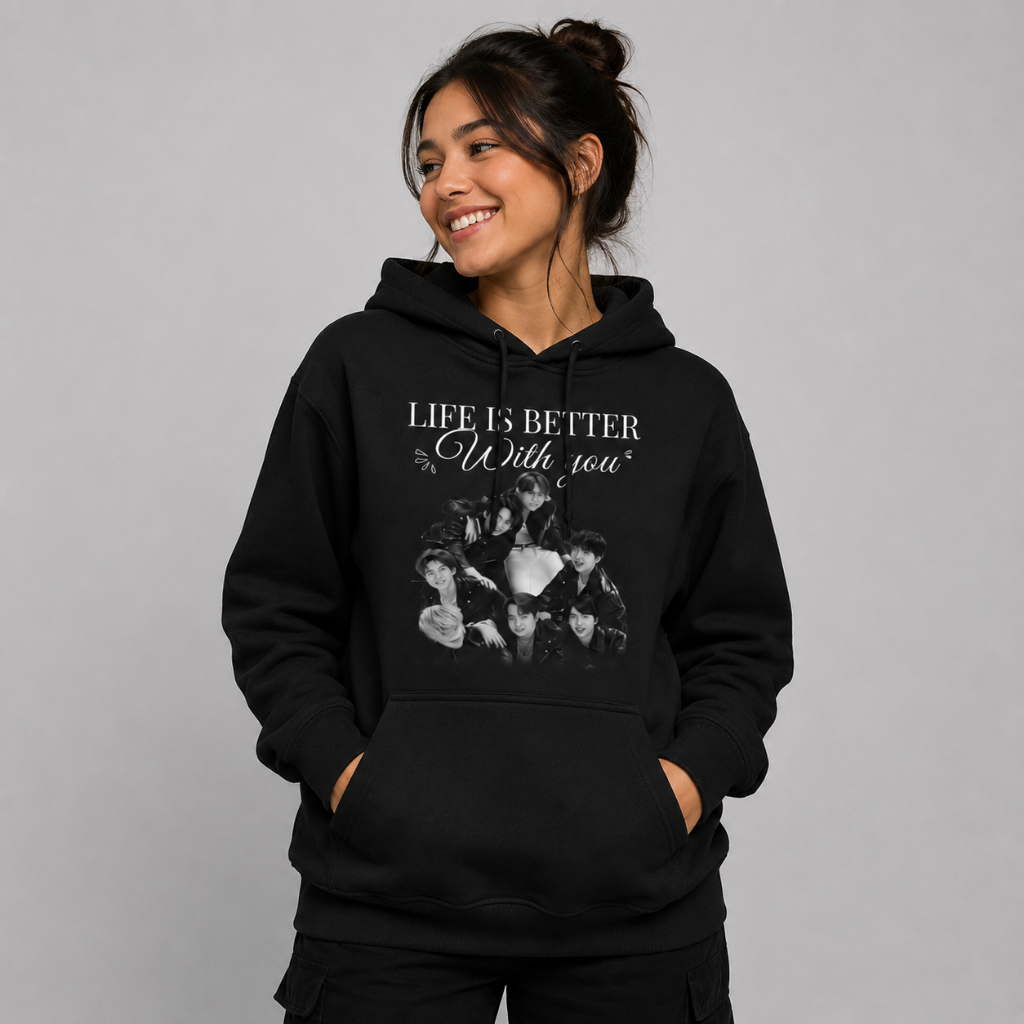 Blusa de Frio Moletom BTS Life Is Better With You Arirang Turnê Shows 2026 Brasil